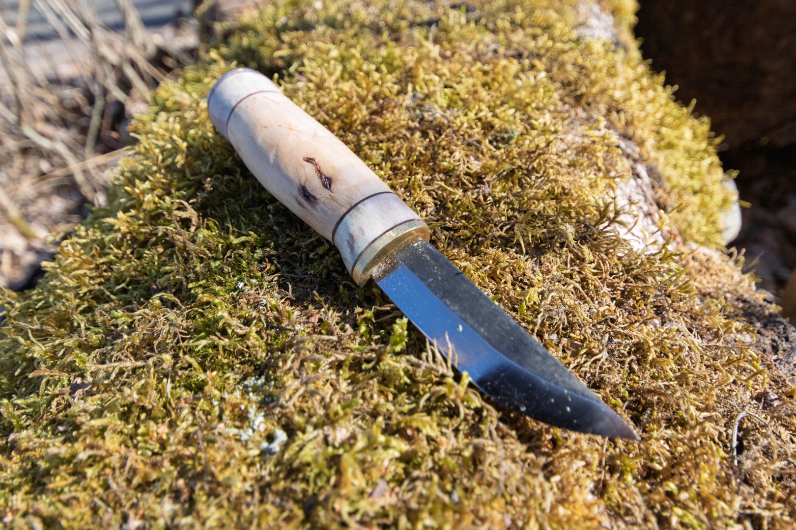 Basic Finnish puukko knife with birch handle