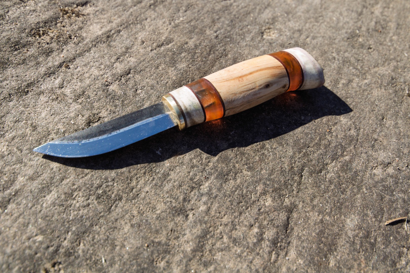 Custom order puukko knife being handcrafted